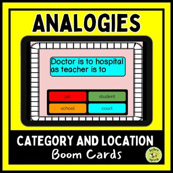 Preview of Analogies Category and Location Boom Cards