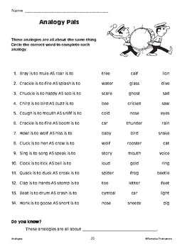 Preview of Analogies: Critical Thinking Skills