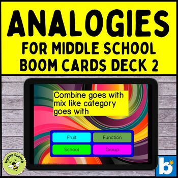 Preview of Analogies For Middle School Deck 2 Boom Cards