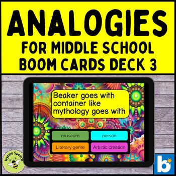 Preview of Analogies For Middle School Students 3 Boom Cards