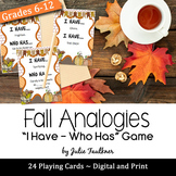 Analogies "I Have...Who Has" Fall-Themed Game, Printable a