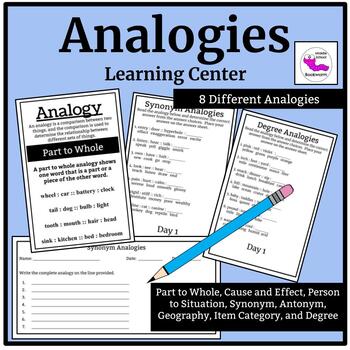 Preview of Analogies Learning Center Task Cards