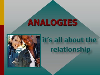 Preview of Analogies PPT Lesson with visuals& practice included(editable&fillable resource)