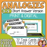 Analogies Task Cards | Print & Digital | ELA Test Prep Pra