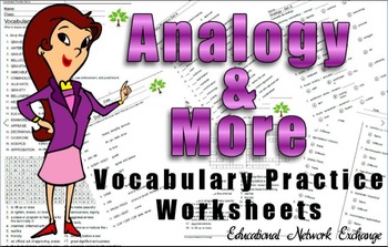Preview of Analogy and More Vocabulary Practice Worksheets
