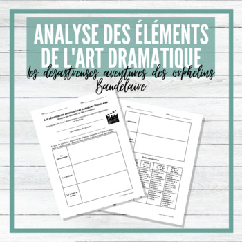 Preview of Analyse des éléments de l'art dramatique - French Elements of Drama Analysis
