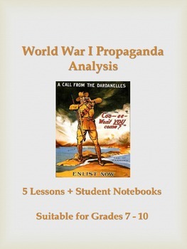 Preview of Analysing WWI Propaganda -5 lessons & Student Notebooks