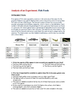 Preview of Analysis of an Experiment: Fish Foods!