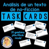 "Reading Non-fiction Text" Spanish Task Cards