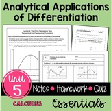 Analytic Applications of Differentiation Essentials and Vi