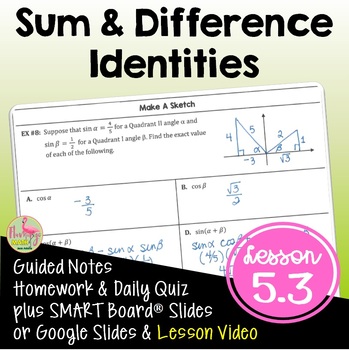 Preview of Sum and Difference Identities with Lesson Video (Unit 5)