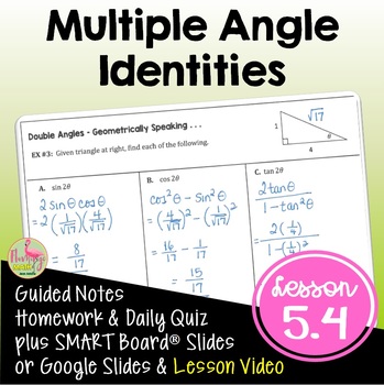 Preview of Multiple Angle Identities with Lesson Video (Unit 5)