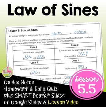 Preview of Law of Sines with Lesson Video (Unit 5)