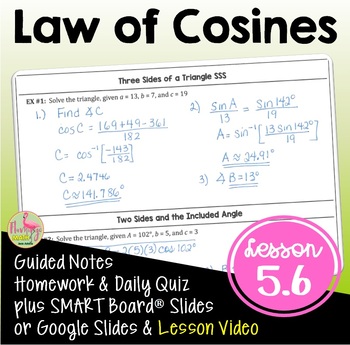 Preview of Law of Cosines with Lesson Video (Unit 5)
