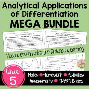 Preview of Analytical Applications of Differentiation MEGA Bundle Unit 5 DISTANCE LEARNING