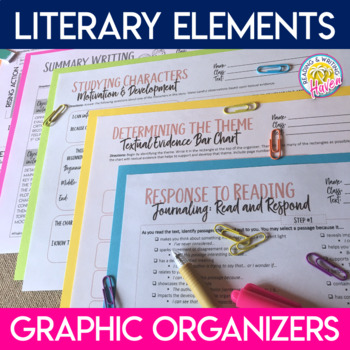 Preview of Literary Elements Graphic Organizers for Any Narrative Text