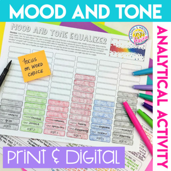 Preview of Mood and Tone Activity for Any Fictional Text - Digital and Print