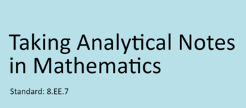 Preview of Analytical Notes in Mathematics 8.EE.7