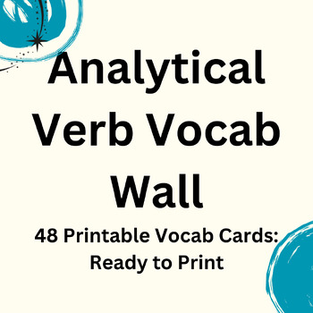 Preview of Analytical Verb Printable Vocab Wall Cards