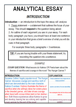 Preview of Analytical essay - introductory activities