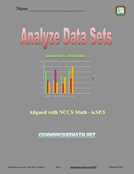 Preview of Analyze Data Sets - 6.SP.5