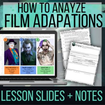 Preview of Analyze Film Adaptations - A Lesson for Film Analysis and Film Studies