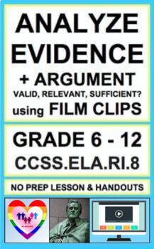 Preview of Identifying Claims Evidence Argument with Film | Printable & Digital | RI.8
