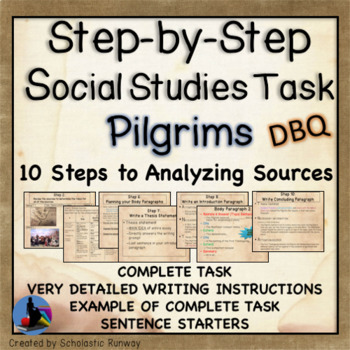 Preview of Analyze Sources: Pilgrims Social Studies Task DBQ