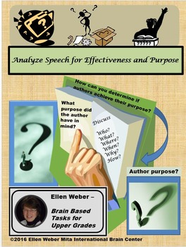 Preview of Analyze Speech for Author Purpose and Effectiveness - CCSS Aligned