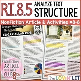 Analyze Text Structure RI.8.5 | Edgar Allan Poe BIOGRAPHY Article #8-8