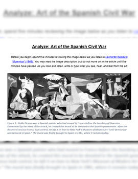 Preview of Analyze: The Spanish Civil War in Art (The Bombing of Guernica)