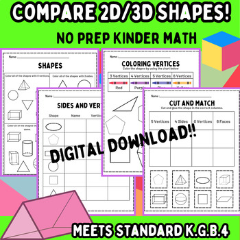 Preview of Analyze and Compare 2D/3D Shapes, Kindergarten K.G.B.4