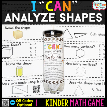 Preview of Kindergarten Math Game | Analyzing & Comparing Shapes