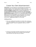 Analyzing Advertisements Lesson 2 Worksheet
