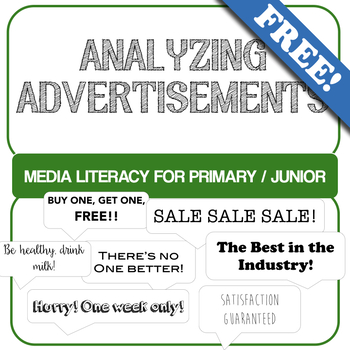 Preview of Analyzing Advertisements - Media Literacy Primary/Junior