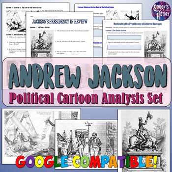 Preview of Andrew Jackson Political Cartoon Analysis Worksheets