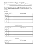 Analyzing Answer Choices Worksheet
