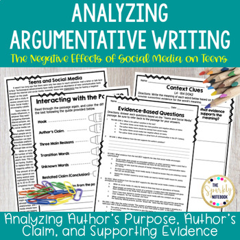 Preview of Analyzing Argumentative Writing - Test Prep Packet