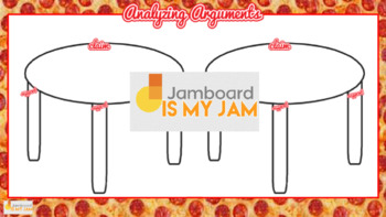 Preview of Analyzing Arguments Pizza Table Graphic Organizer Jamboard Jam