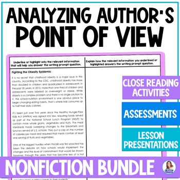 Preview of Analyzing Author's Point of View in NonFiction Texts - 4 Close Reading Lessons