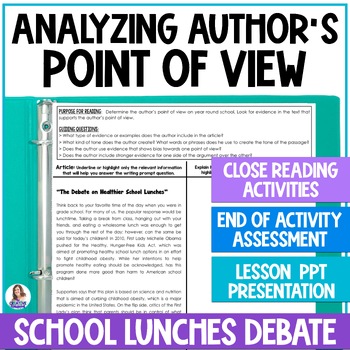 Preview of Author's Point of View - Author's Point of View NonFiction  - School Lunches