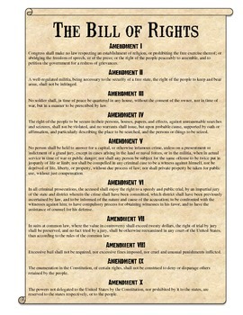 Preview of Bill of Rights Scenarios Analysis Worksheet
