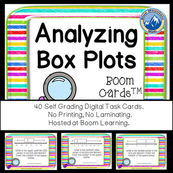 Preview of Analyzing Box Plots Boom Cards--Digital Task Cards