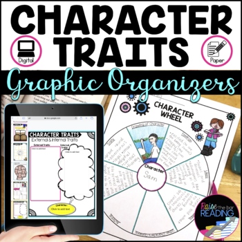 Preview of Analyzing Character Traits Graphic Organizers, Character Analysis Worksheets
