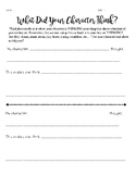 Analyzing Character's Thoughts Worksheet