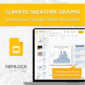 Preview of Analyzing Climate & Weather Graphs - created in Google Slides