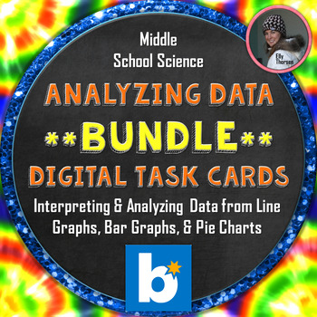 Preview of Analyzing Data & Interpreting Graphs Digital Task Cards for BOOM Learning BUNDLE