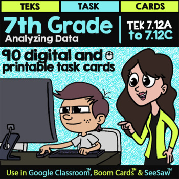 Preview of Analyzing Data ★ Math TEKS 7.12A, 7.12B & 7.12C ★ 7th Grade STAAR Math Review