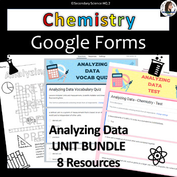 Preview of Analyzing Data UNIT BUNDLE | Google Forms | Chemistry