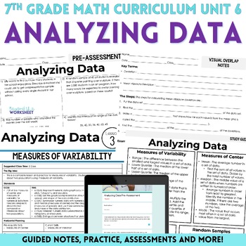 Preview of Analyzing Data Unit : 7th Grade Math Curriculum